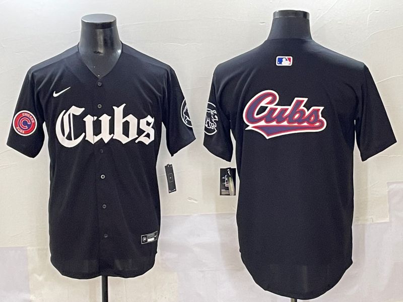 Men 2025 Chicago Cubs Blank Black Five generations Joint Name Nike MLB Jersey style 11